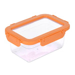 Multipurpose Airtight 1000 ml Food Container- Transparent & Orange