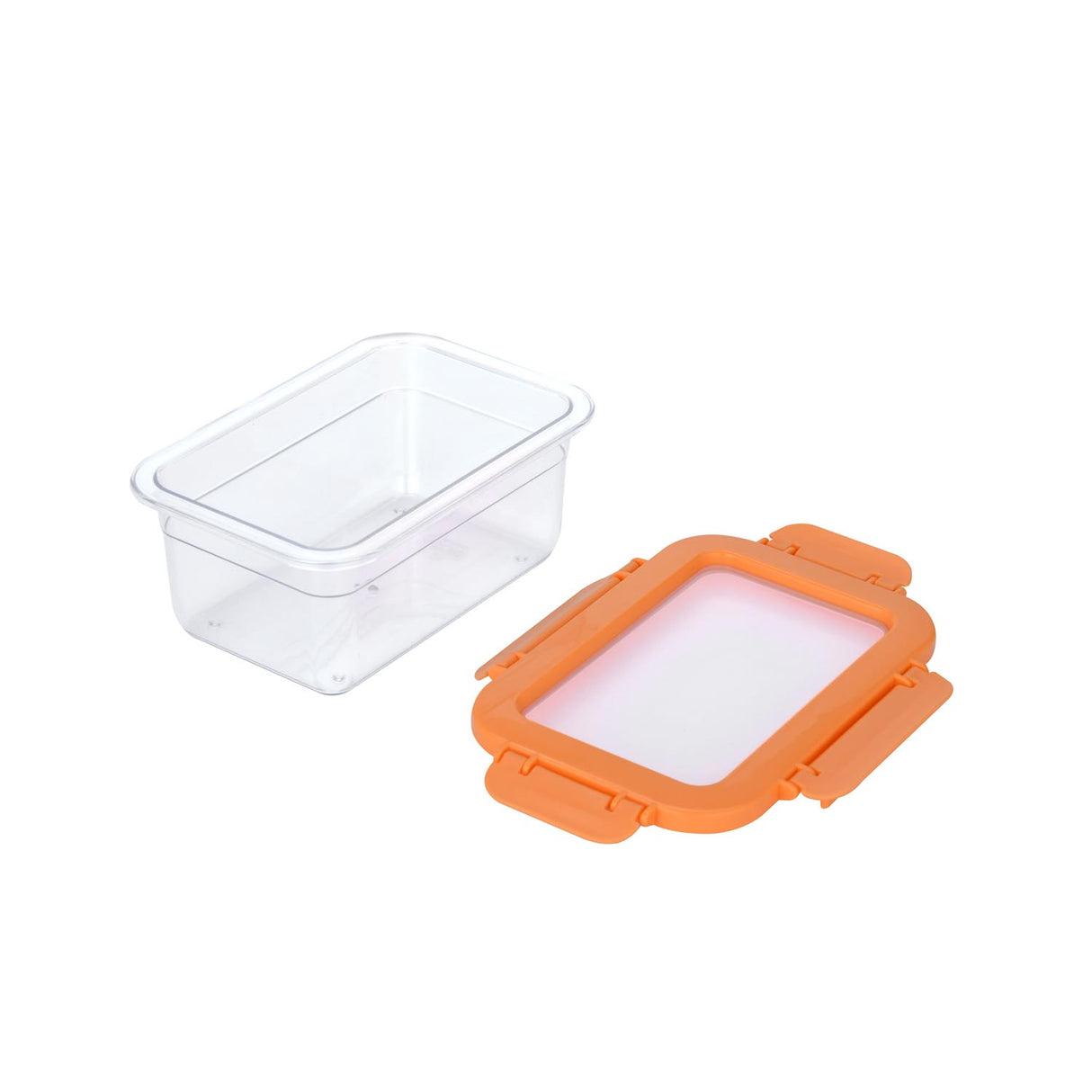 Multipurpose Airtight 1000 ml Food Container- Transparent & Orange