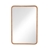 Rounded Edges Wall Mirror- Brown