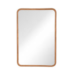 Rounded Edges Wall Mirror- Brown