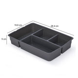 Multipurpose 4 Compartement Polypropylene Organiser- Grey