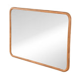 Rounded Edges Wall Mirror- Brown
