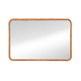 Rounded Edges Wall Mirror- Brown