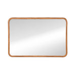 Rounded Edges Wall Mirror- Brown