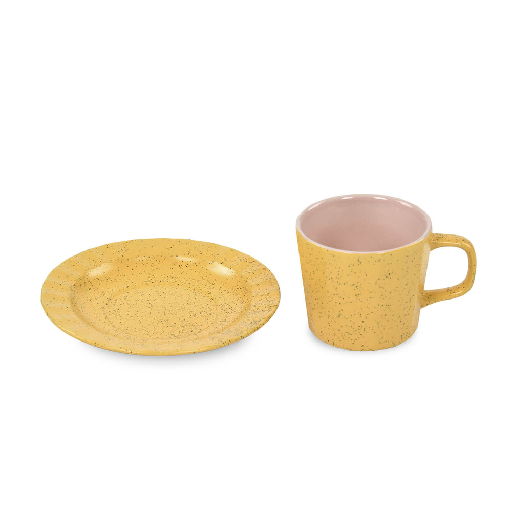 Porcelain Cup and Saucer Set of 6- Pink