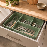 Multipurpose 4 Compartement Polypropylene Organiser- Green