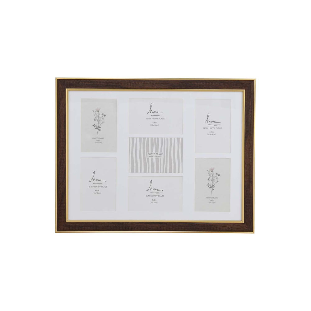 Seven Pics Photo Frame- Brown, 4 x 6 Inch