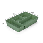 Multipurpose 4 Compartement Polypropylene Organiser- Green