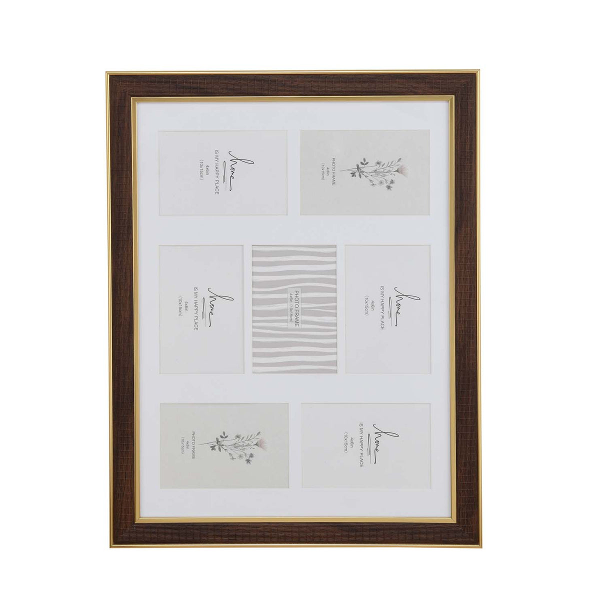 Seven Pics Photo Frame- Brown, 4 x 6 Inch