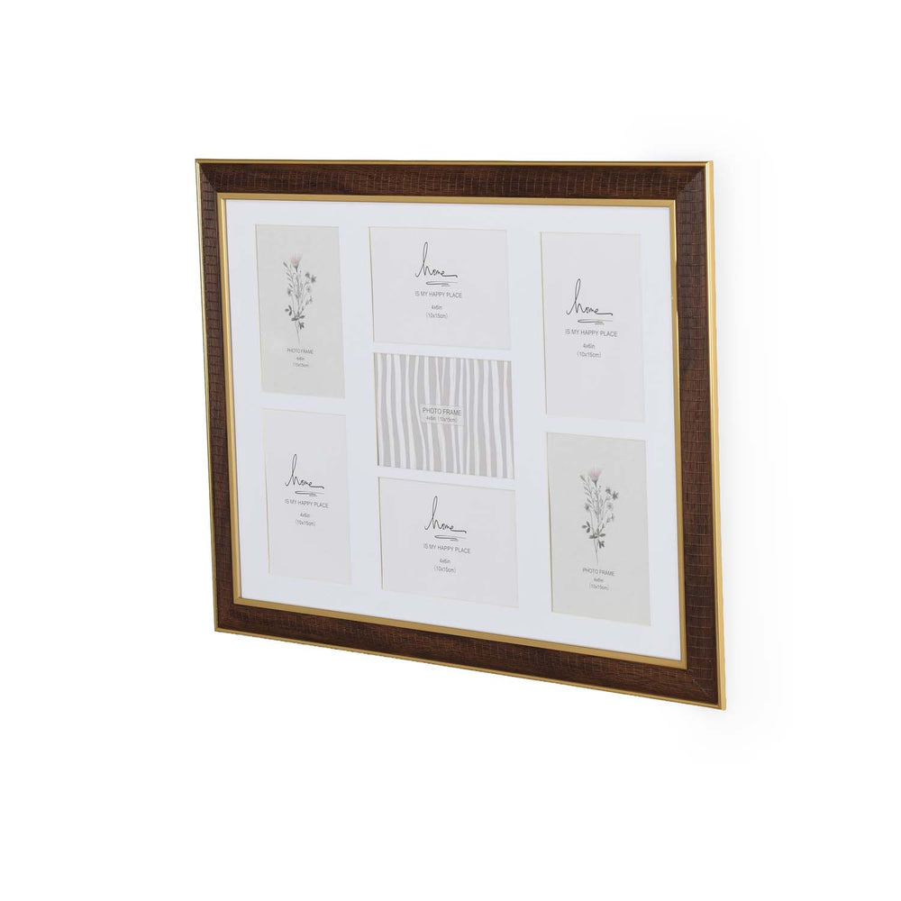Seven Pics Photo Frame- Brown, 4 x 6 Inch