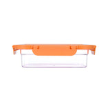 Multipurpose Airtight 600 ml Food Container- Transparent & Orange