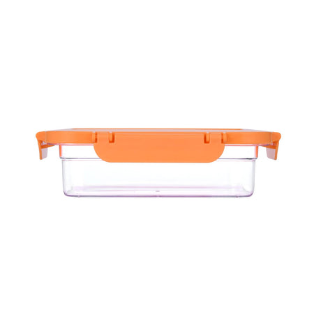 Multipurpose Airtight 600 ml Food Container- Transparent & Orange