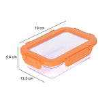 Multipurpose Airtight 600 ml Food Container- Transparent & Orange