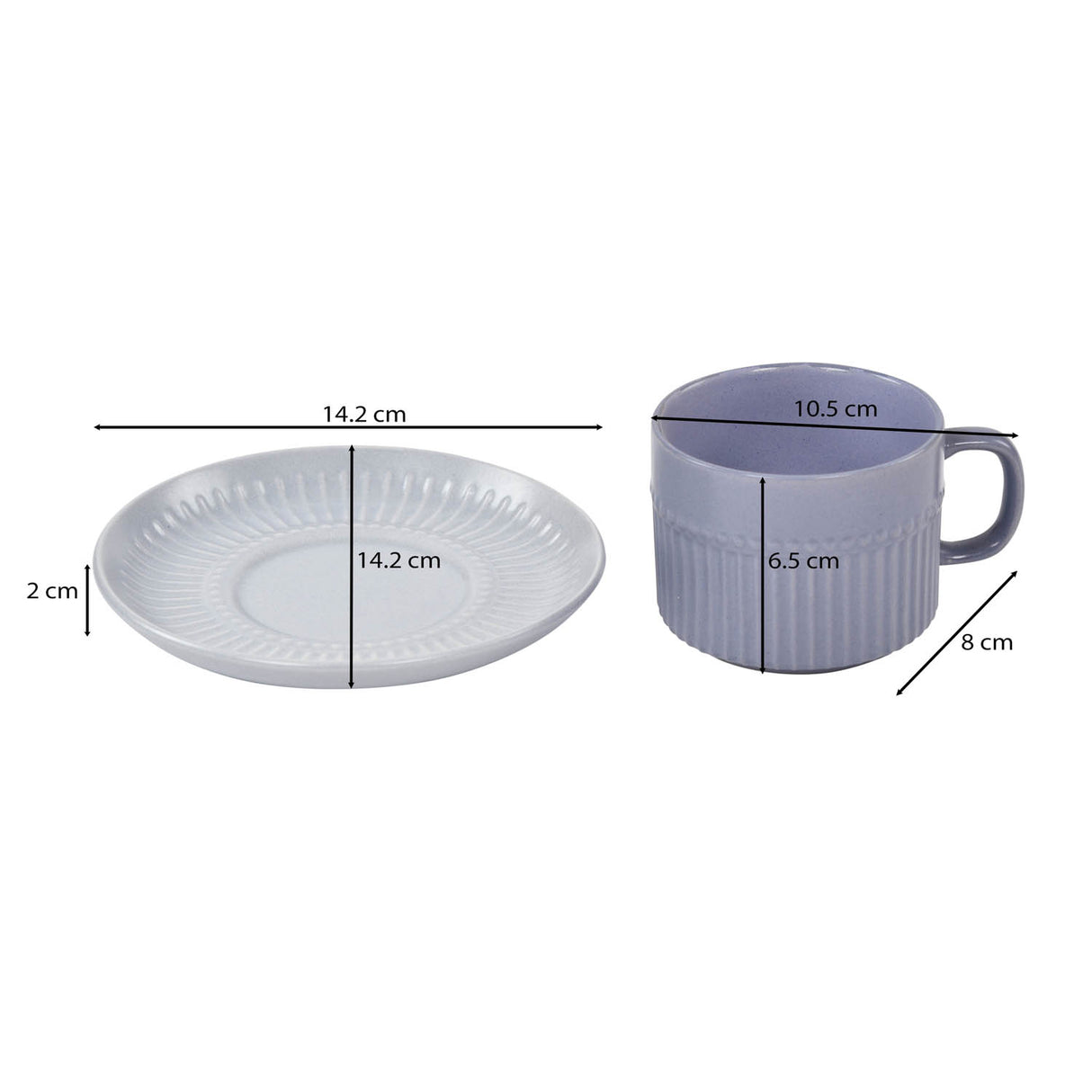 Porcelain Cup and Saucer Set of 6- Blue