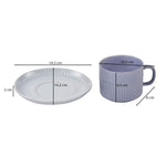 Porcelain Cup and Saucer Set of 6- Blue