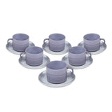 Porcelain Cup and Saucer Set of 6- Blue