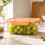 Multipurpose Airtight 2200 ml Food Container- Transparent & Orange