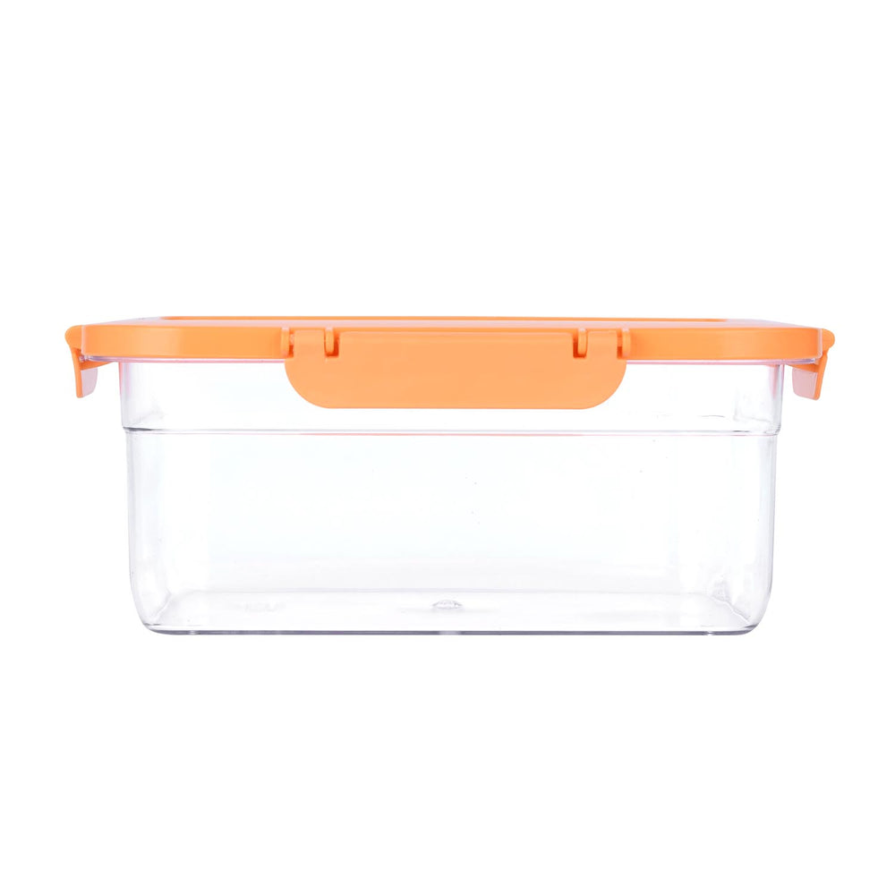 Multipurpose Airtight 2200 ml Food Container- Transparent & Orange