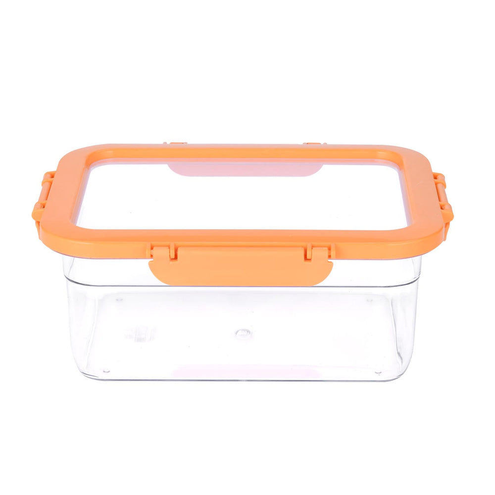 Multipurpose Airtight 2200 ml Food Container- Transparent & Orange