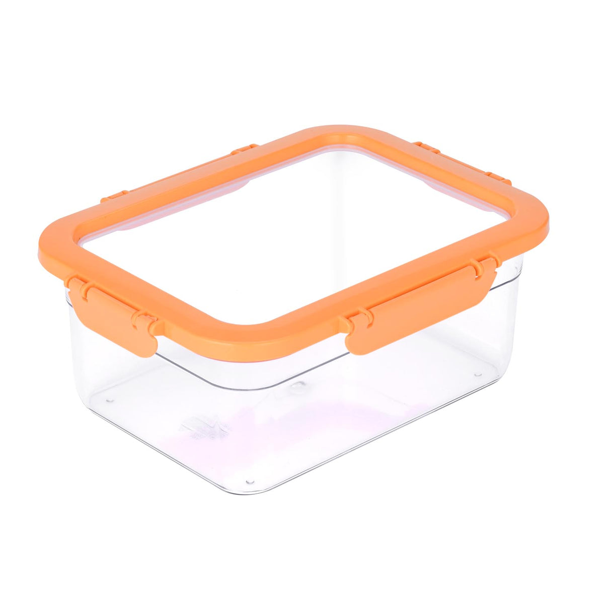 Multipurpose Airtight 2200 ml Food Container- Transparent & Orange