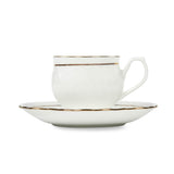 Porcelain Wave Design Cup & Saucer Set of 6- White
