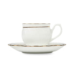 Porcelain Wave Design Cup & Saucer Set of 6- White