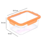 Multipurpose Airtight 2200 ml Food Container- Transparent & Orange