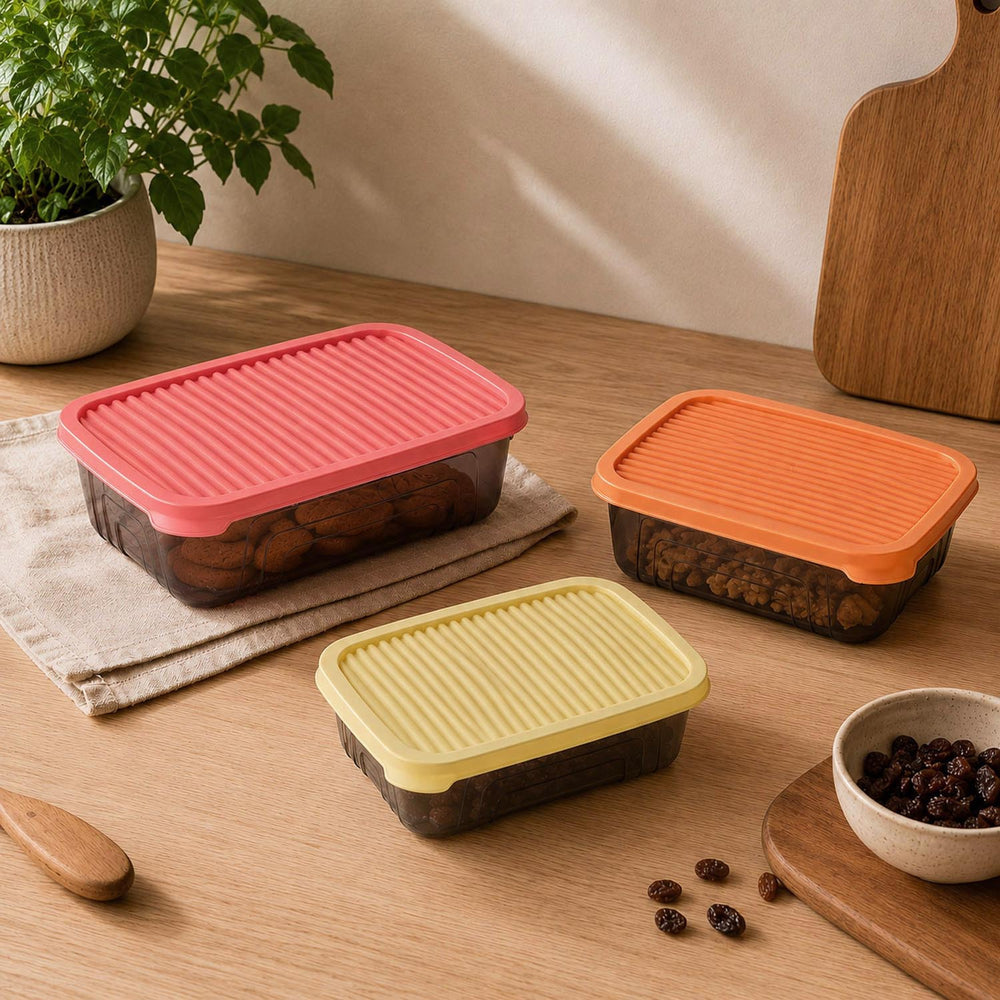 Rectangular Storage Cannister Set of 3- Multicolor