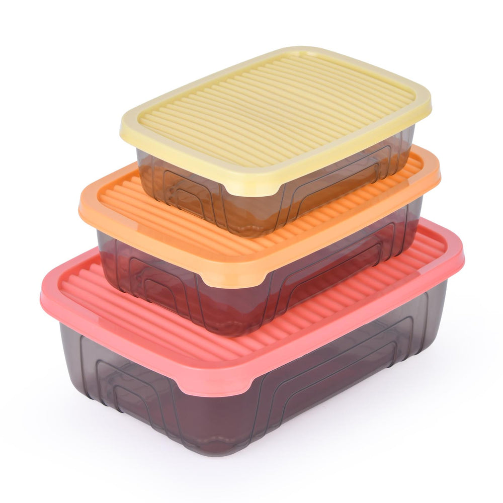 Rectangular Storage Cannister Set of 3- Multicolor