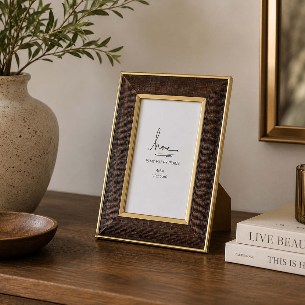 Single Pic Photo Frame- Brown, 4 x 6 Inch