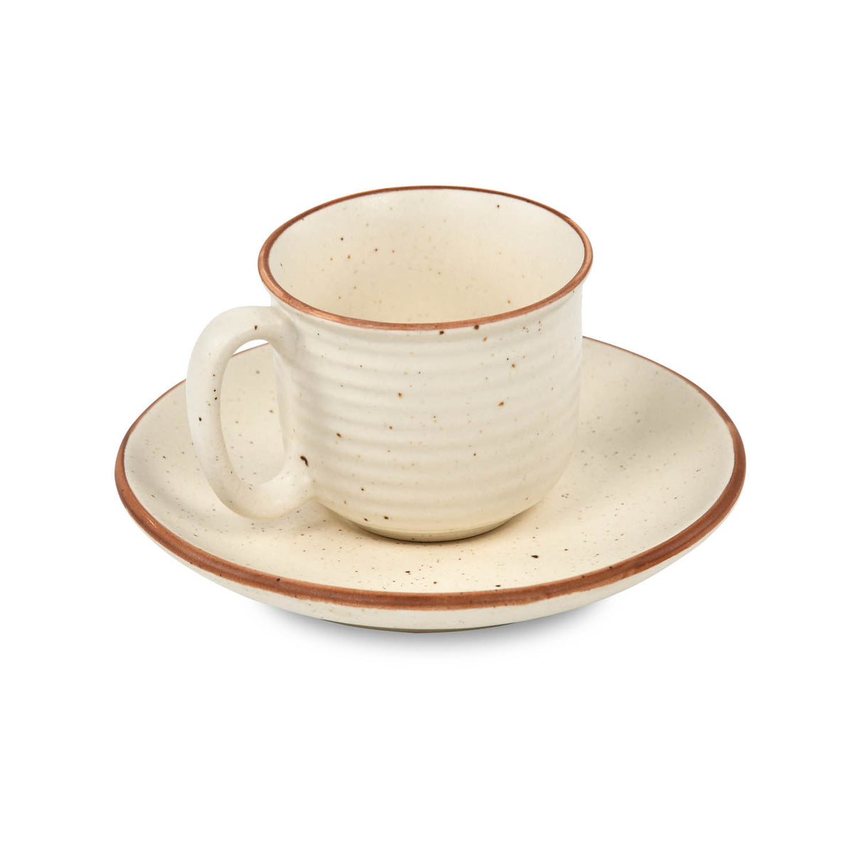 Cup and Saucer 180ml Stoneware Set- Cream