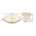 Cup and Saucer 180ml Stoneware Set- Cream