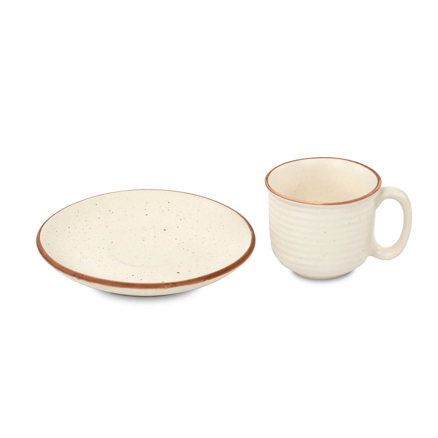 Cup and Saucer 180ml Stoneware Set- Cream
