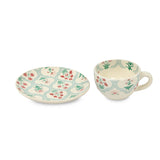 Jarokha Print 180ml Stoneware Cup & Saucer- Matt Green