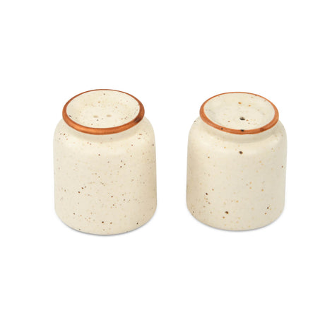Salt and Pepper Stoneware Condiment Set- Cream