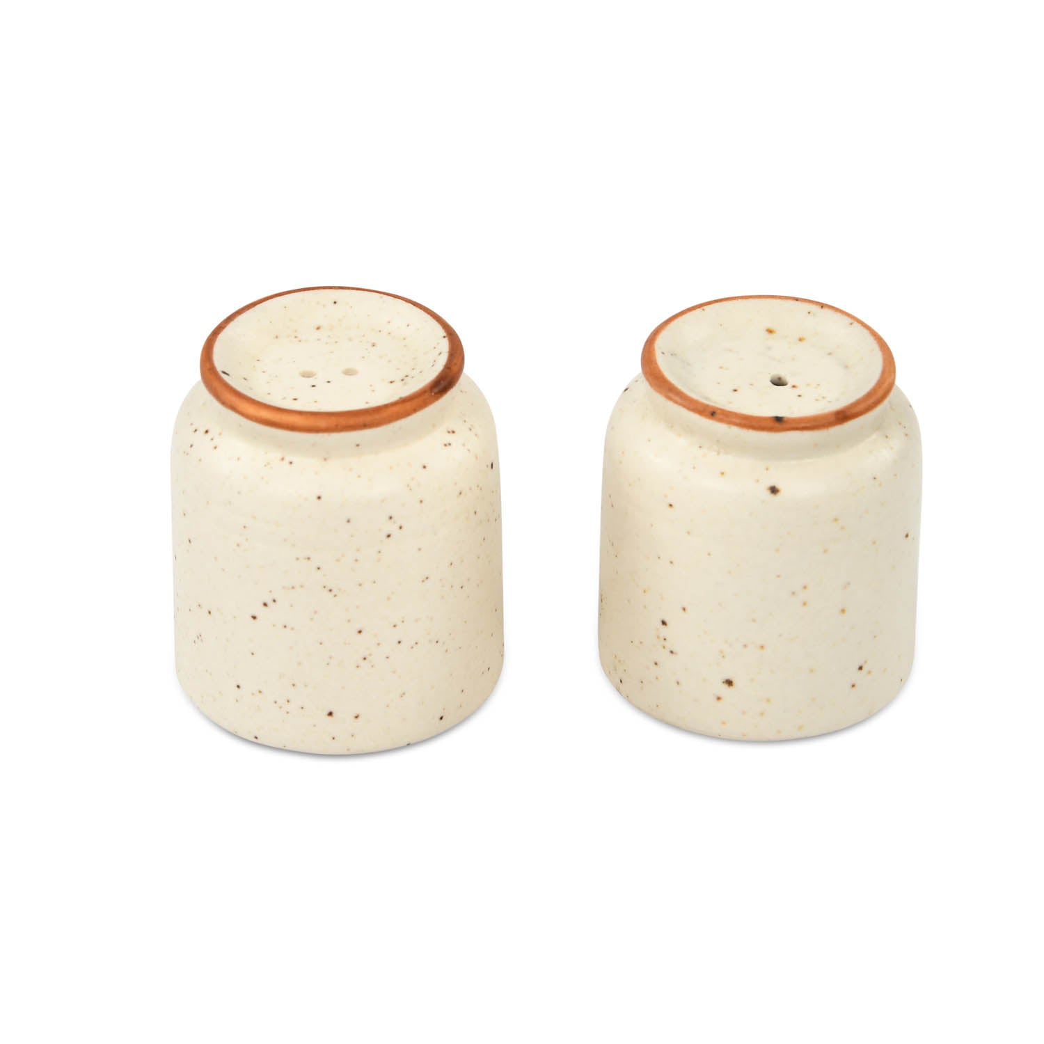 Salt and Pepper Stoneware Condiment Set- Cream
