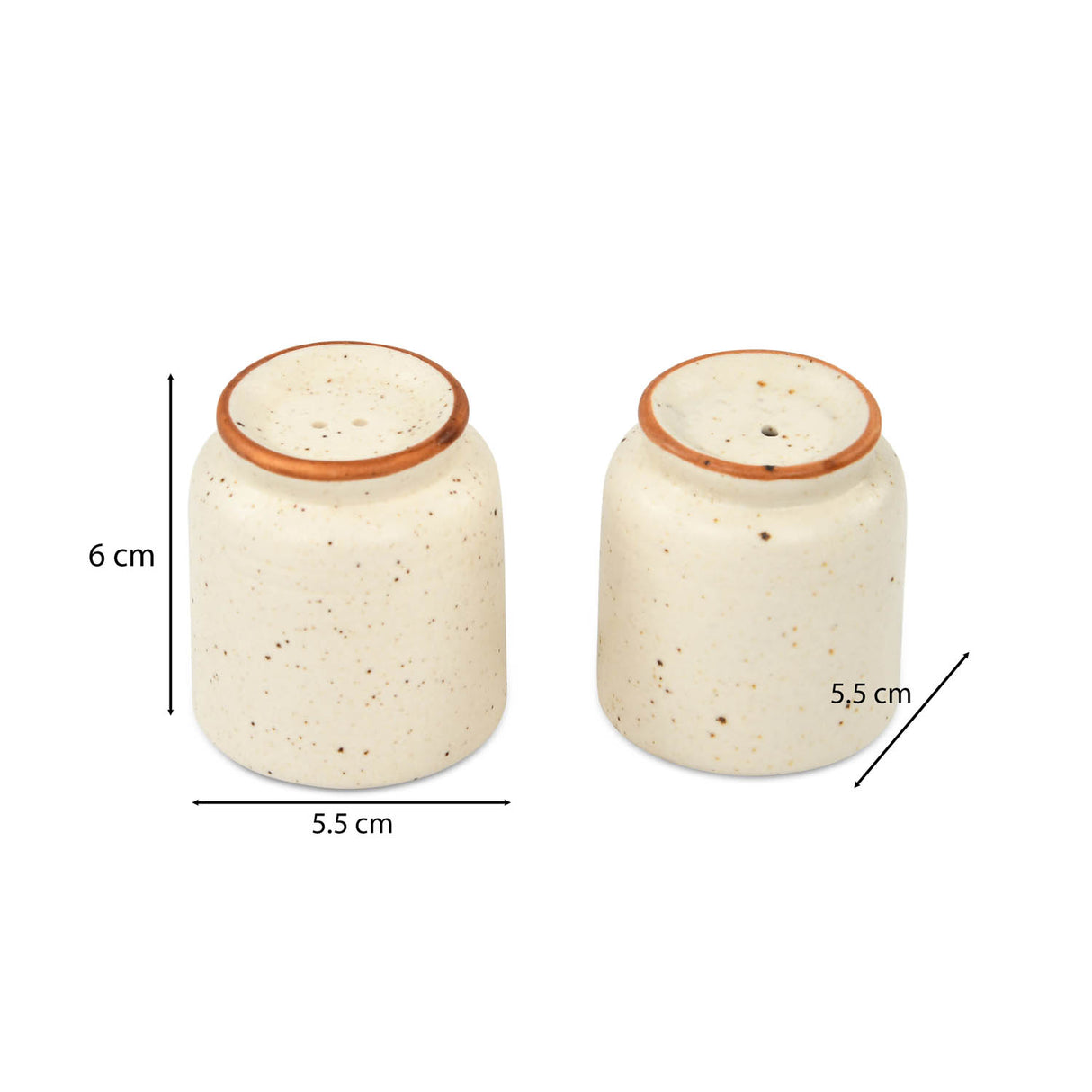 Salt and Pepper Stoneware Condiment Set- Cream