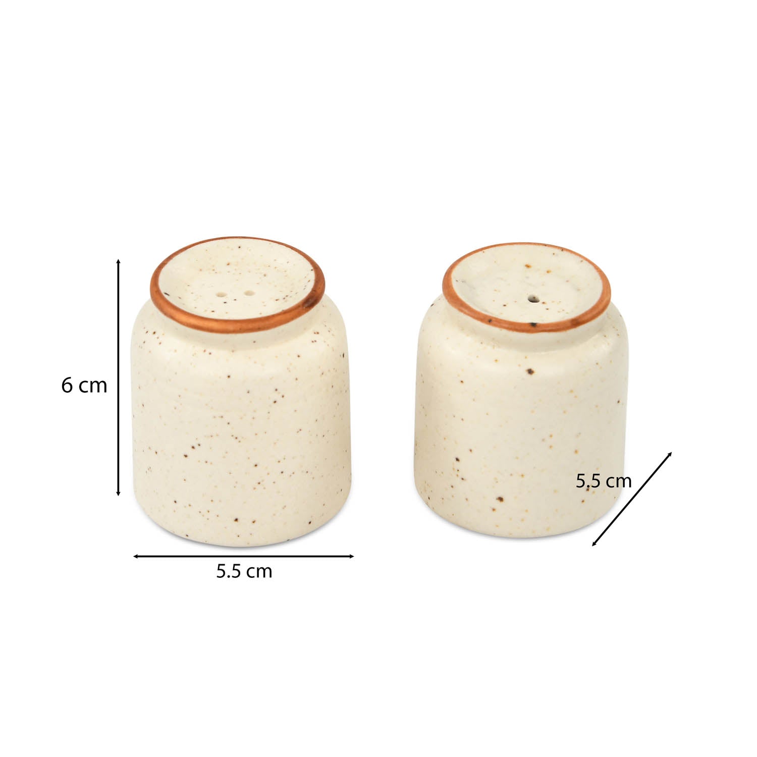 Salt and Pepper Stoneware Condiment Set- Cream
