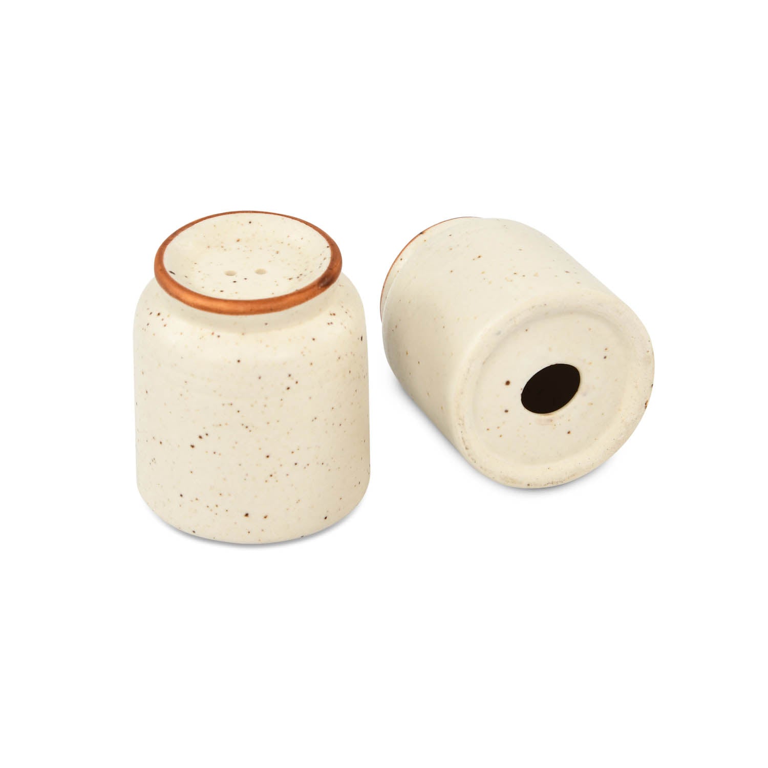 Salt and Pepper Stoneware Condiment Set- Cream