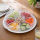 6 Compartment Platter with Lid- Transparent & White
