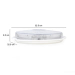 6 Compartment Platter with Lid- Transparent & White