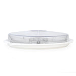 6 Compartment Platter with Lid- Transparent & White