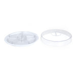 6 Compartment Platter with Lid- Transparent & White