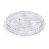 6 Compartment Platter with Lid- Transparent & White
