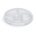 6 Compartment Platter with Lid- Transparent & White