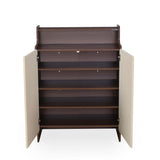 Benny 2 Door Shoe Cabinet- Legno Oak Dark & Ivory