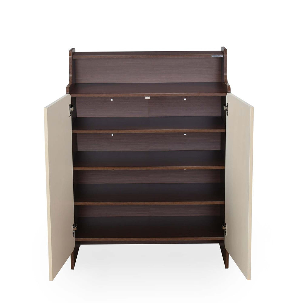Benny 2 Door Shoe Cabinet- Legno Oak Dark & Ivory