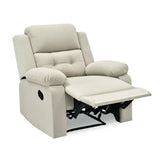 Derik 1 Seater Manual Recliner Sofa- Beige