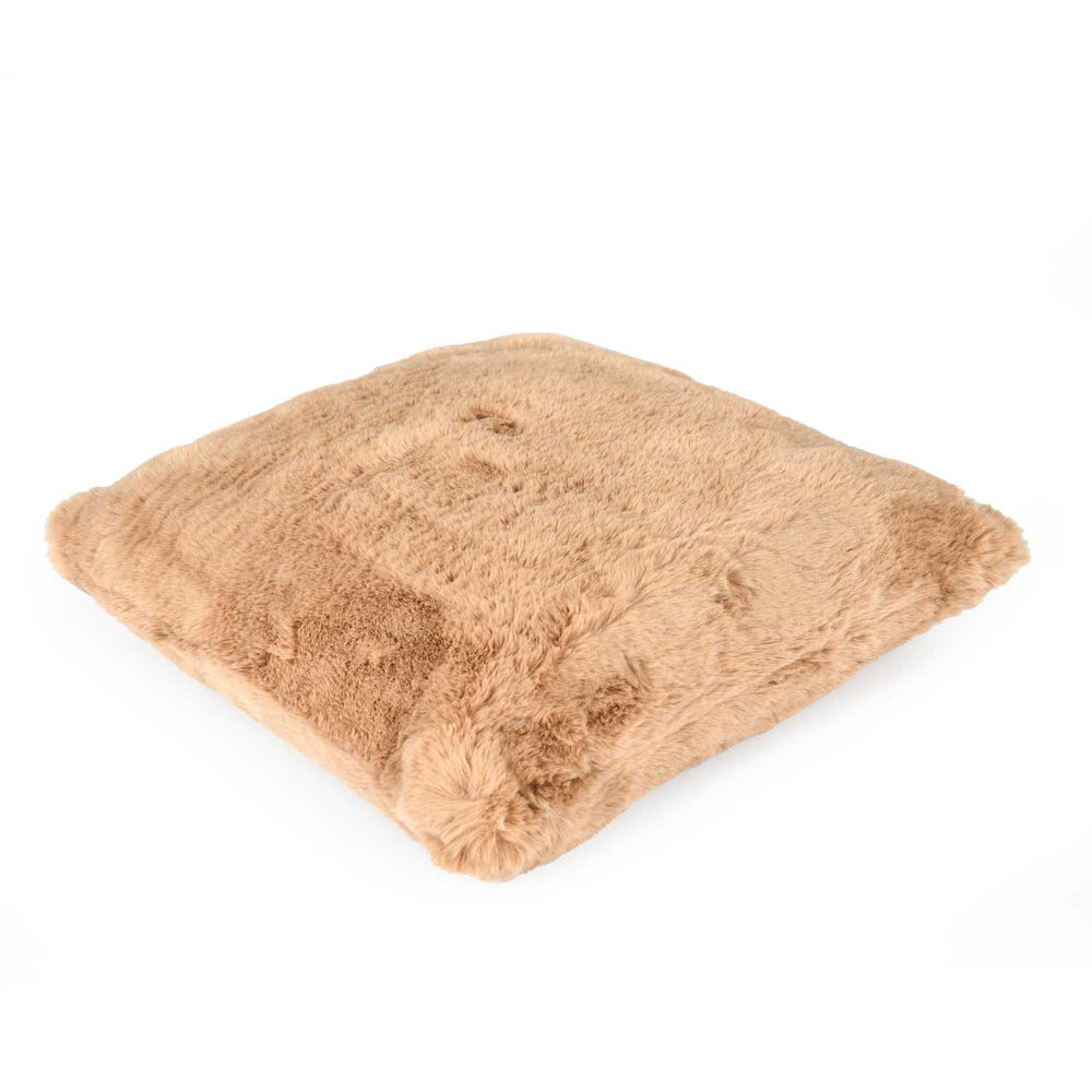 Faux Fur Decorative Filled Cushion- Brown