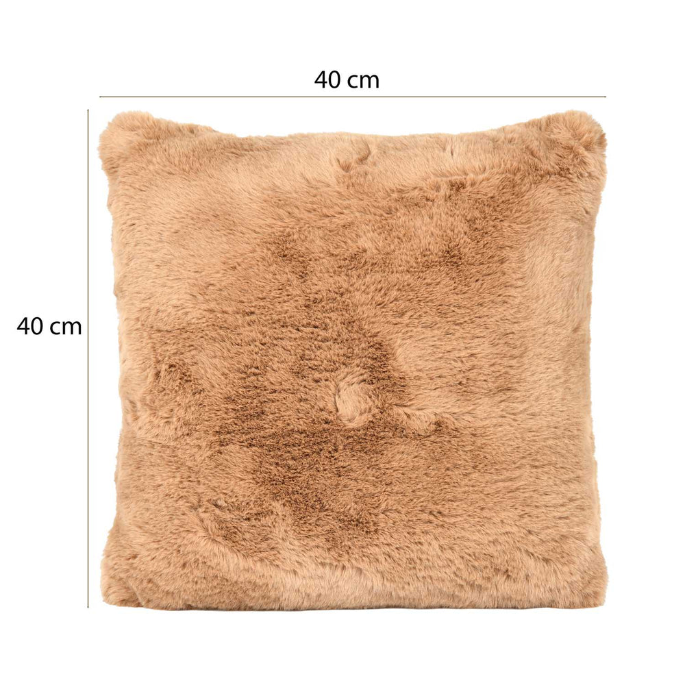 Faux Fur Decorative Filled Cushion- Brown